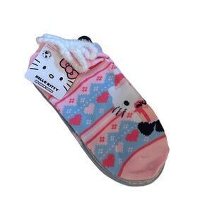 Hello Kitty Fuzzy Plush Socks Christmas NEW Women’s Blue Gray Pink
